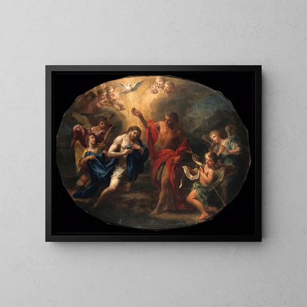 Das Tauf des Christus - Sebastiano Conca — gerahmtes Bild an der Wand