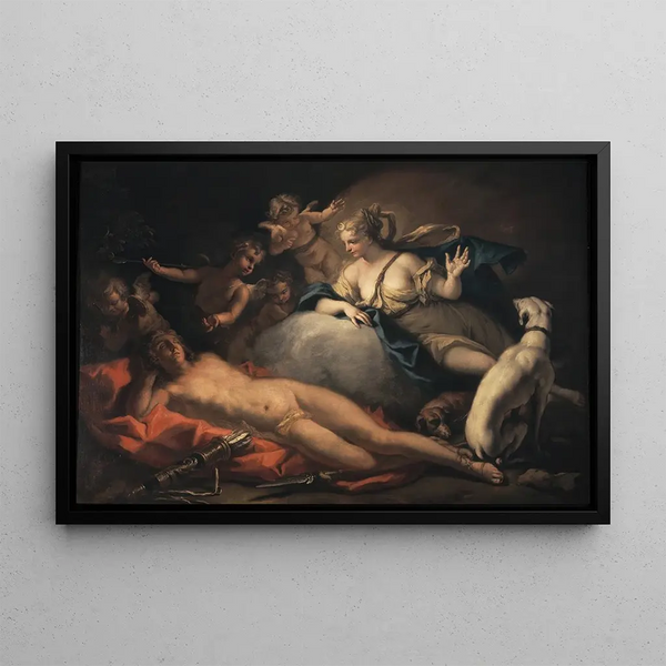 Diane und Endymion - Sebastiano Ricci — gerahmtes Bild an der Wand