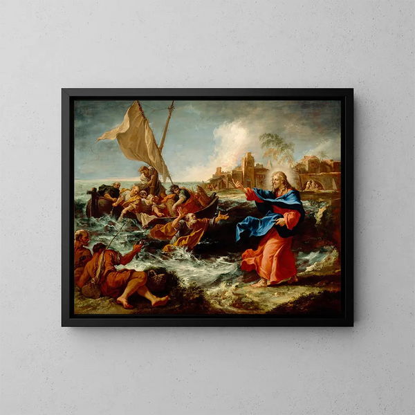 Die wundersame Fischerei - Sebastiano Ricci — gerahmtes Bild an der Wand