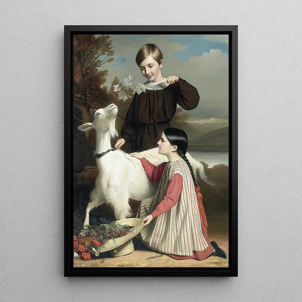 Die drei Freunde - Sébastien Straub — gerahmtes Bild an der Wand