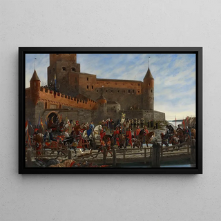 Severin Falkman - Karl Knutson Bonde Leaving Vyborg Castle For The Royal Election In Stockholm 1448.webp