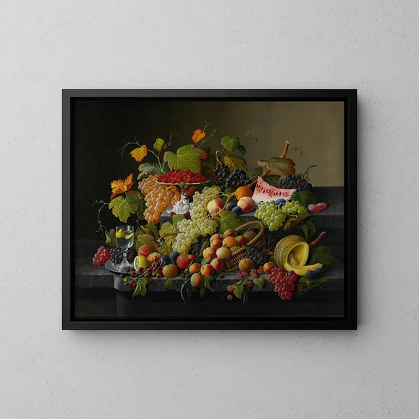 Früchte im Überfluss - Severin Roesen — gerahmtes Bild an der Wand