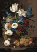 Stillleben Blumen und Früchte - Severin Roesen — gerahmtes Bild an der Wand