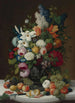 Natur stillleben mit Blumen und Früchten - Severin Roesen — gerahmtes Bild an der Wand