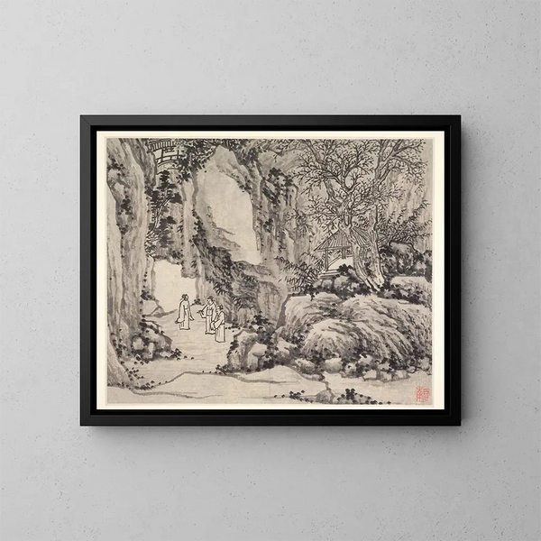 Die Hügel des Tigers mit Schwert - Shen Zhou — gerahmtes Bild an der Wand