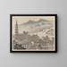 Der Saal der tausend Buddha und die Pagode des Klosters der Wolkenfels - Shen Zhou — gerahmtes Bild an der Wand