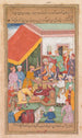 Timur verteilt Geschenke seines Enkels, des Prinzen von Multan, aus einem Zafarnama Buch der Siege - Shravana — Ansicht des Kunstwerks