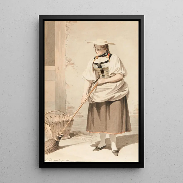 Bernhardiner-Gemälde im Kostüm - Sigmund Freudenberger — gerahmtes Bild an der Wand