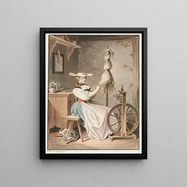 La Fileuse - Sigmund Freudenberger — gerahmtes Bild an der Wand
