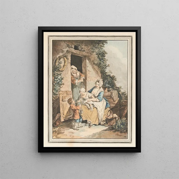La confiance enfantine - Sigmund Freudenberger — gerahmtes Bild an der Wand