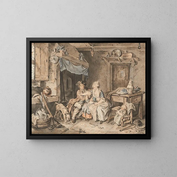 La joyeuse famille - Sigmund Freudenberger — gerahmtes Bild an der Wand