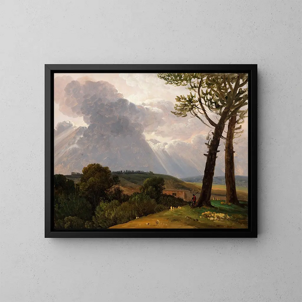 Studie der römischen Kampagnen - Simon Denis — gerahmtes Bild an der Wand