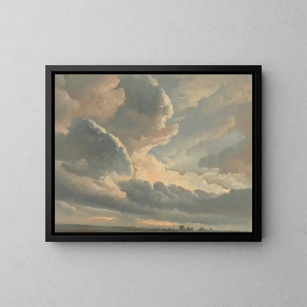 Studie der Wolken mit Sonnenuntergang bei Rom - Simon Denis — gerahmtes Bild an der Wand