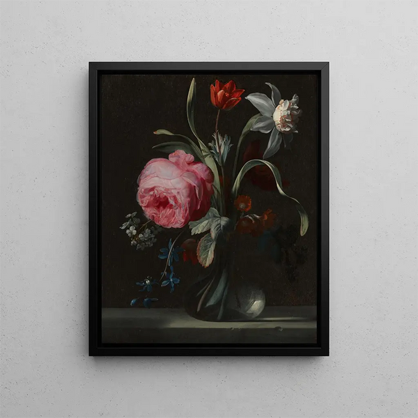 Blumen in einer Vase - Simon Verelst — gerahmtes Bild an der Wand
