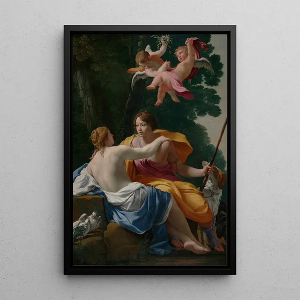 Venus und Adonis - Simon Vouet — gerahmtes Bild an der Wand