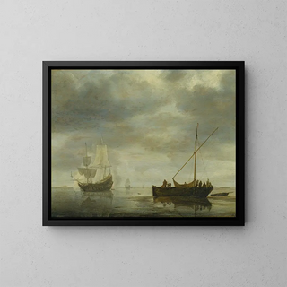 Simon de Vlieger - SingleMaster and Frigate Firing Salute on a Calm Sea.webp