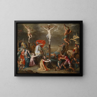 Kreuzigung - Simon de Vos — gerahmtes Bild an der Wand
