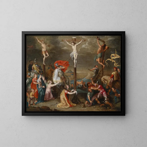 Kreuzigung - Simon de Vos — gerahmtes Bild an der Wand