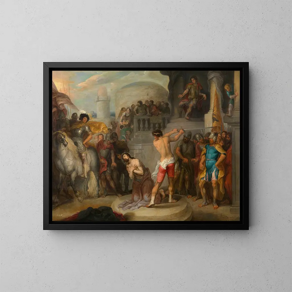 Die Enthauptung des heiligen Paulus - Simon de Vos — gerahmtes Bild an der Wand
