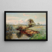 Schafe beim Weiden im Sommer - Sir Alfred East — gerahmtes Bild an der Wand