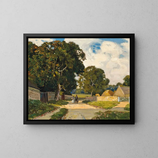 Sur la route de Tewkesbury - Sir Alfred East — gerahmtes Bild an der Wand