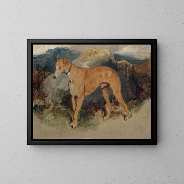 Ein schottischer Laufhund - Sir Edwin Henry Landseer — gerahmtes Bild an der Wand