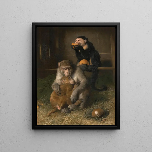 Die Ärzte besuchen arme Verwandte im Zoo - Sir Edwin Henry Landseer — gerahmtes Bild an der Wand