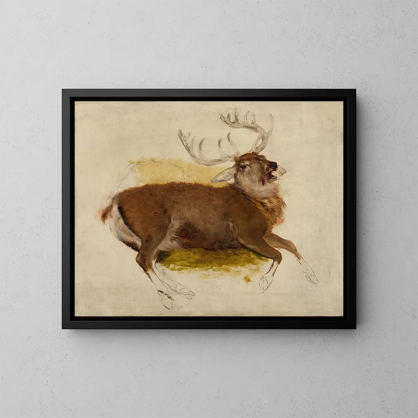 Hirsch sterbend - Sir Edwin Henry Landseer — gerahmtes Bild an der Wand