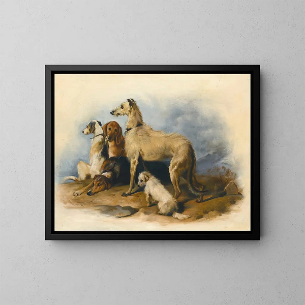 Chiens des Highlands - Sir Edwin Henry Landseer — gerahmtes Bild an der Wand