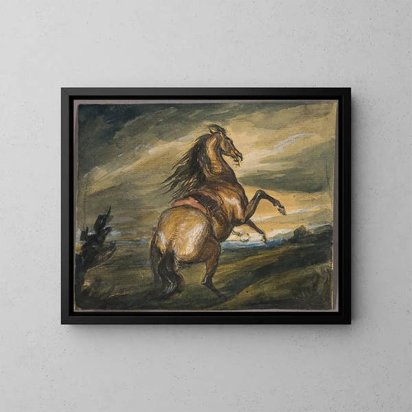 Hengst im Galopp - Sir Edwin Henry Landseer — gerahmtes Bild an der Wand