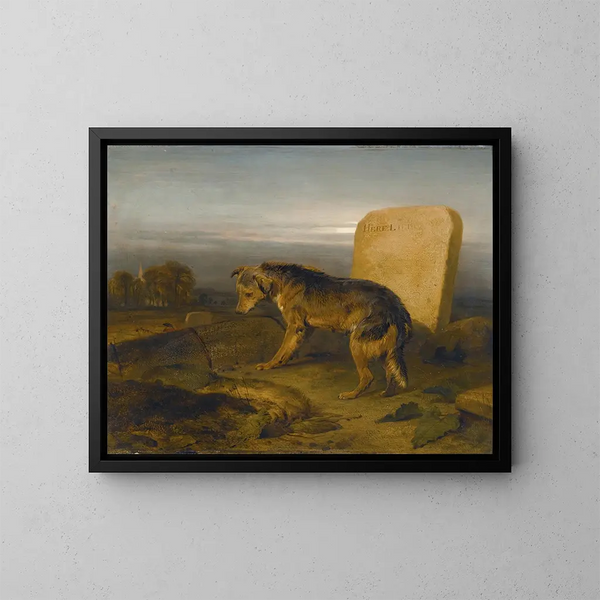 Der arme Hund - Sir Edwin Henry Landseer — gerahmtes Bild an der Wand