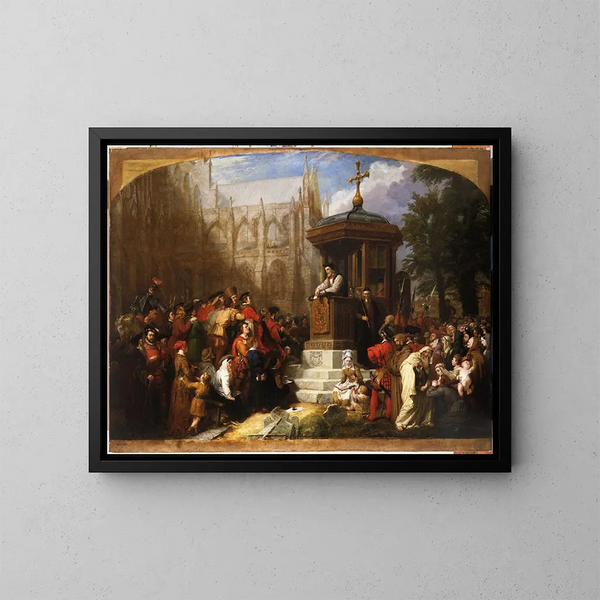 Latimer predigt bei Paul’s Cross - Sir George Hayter — gerahmtes Bild an der Wand