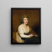 Portrait der Lady Nasmyth in weißem Kleid und braunem Schal, sitzend an einem Tisch mit einem Buch - Sir Henry Raeburn — gerahmtes Bild an der Wand
