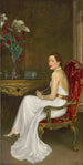 Die Dame in Weiß, Vicomtesse Wimborne - Sir John Lavery — Ansicht des Kunstwerks