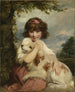 Eine junge Frau mit ihrem Hund - Sir Joshua Reynolds — Ansicht des Kunstwerks