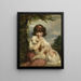 Eine junge Frau mit ihrem Hund - Sir Joshua Reynolds — gerahmtes Bild an der Wand