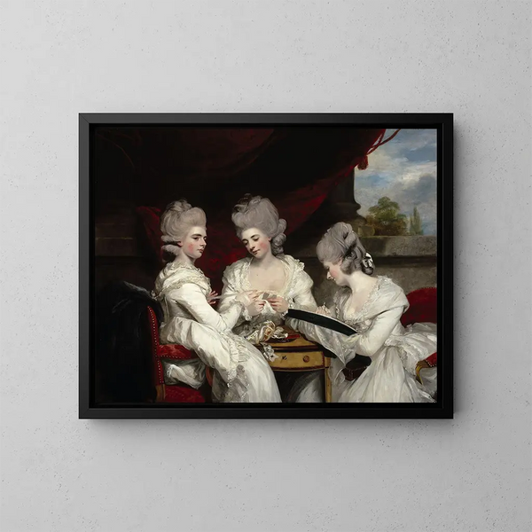 Les dames Waldegrave - Sir Joshua Reynolds — gerahmtes Bild an der Wand