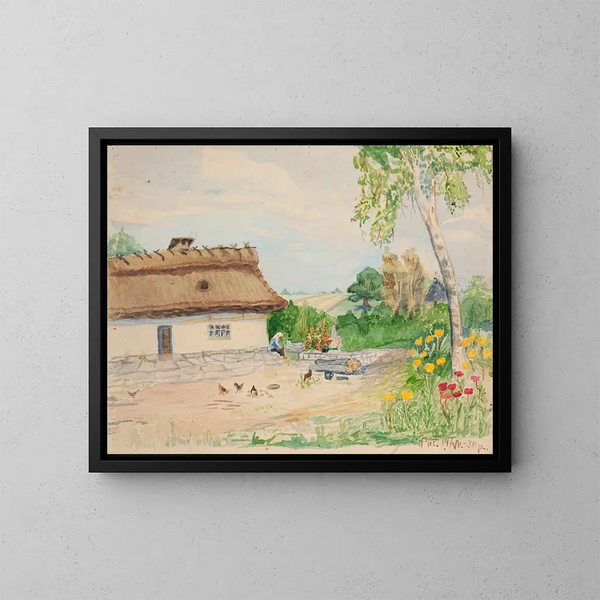 Ländliches Sommerlandschaft - Sofija Paraszczuk — gerahmtes Bild an der Wand