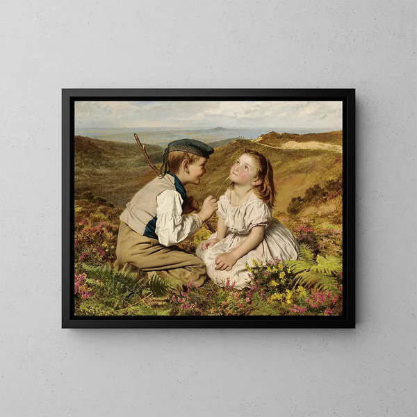 Das ist ein Wortspiel zwischen lachen oder nicht - Sophie Anderson — gerahmtes Bild an der Wand