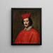 Portrait des Kardinals Camillo Astalli Pamphili 1616-1663 - Spanische Schule — gerahmtes Bild an der Wand