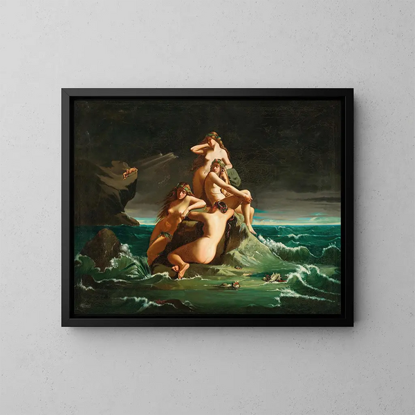 Die Okeaniden beklagen das Schicksal des Prometheus - Spanische Schule — gerahmtes Bild an der Wand