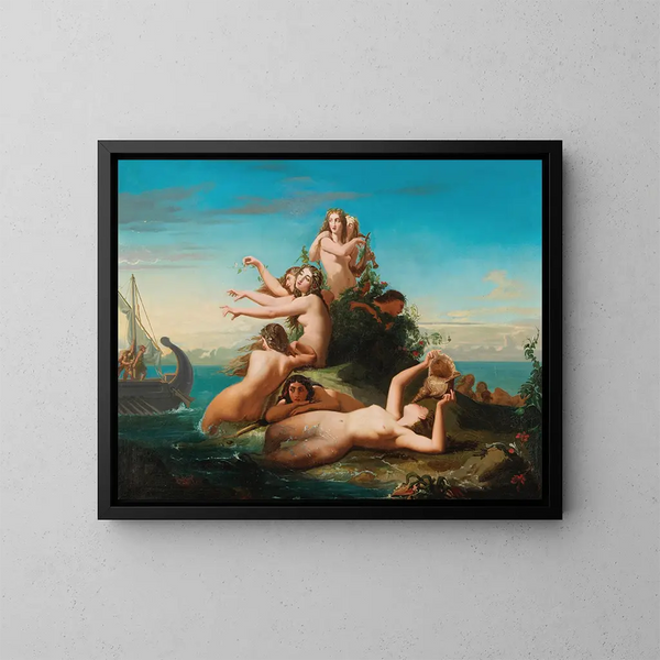 L'appel des sirènes pour Ulysse - Escuela española — gerahmtes Bild an der Wand