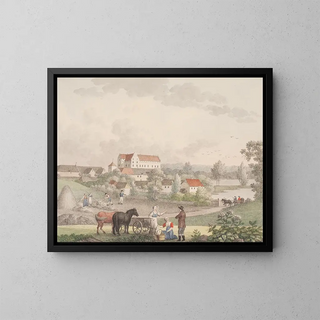 Gisselfeld-Gemälde - Søren L. Lange — gerahmtes Bild an der Wand