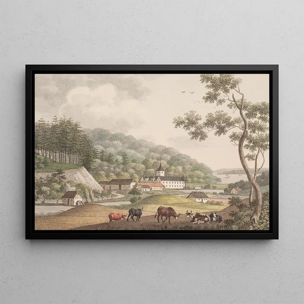 Thyrsbæk-Gemälde in der Region Vejle - Søren L. Lange — gerahmtes Bild an der Wand