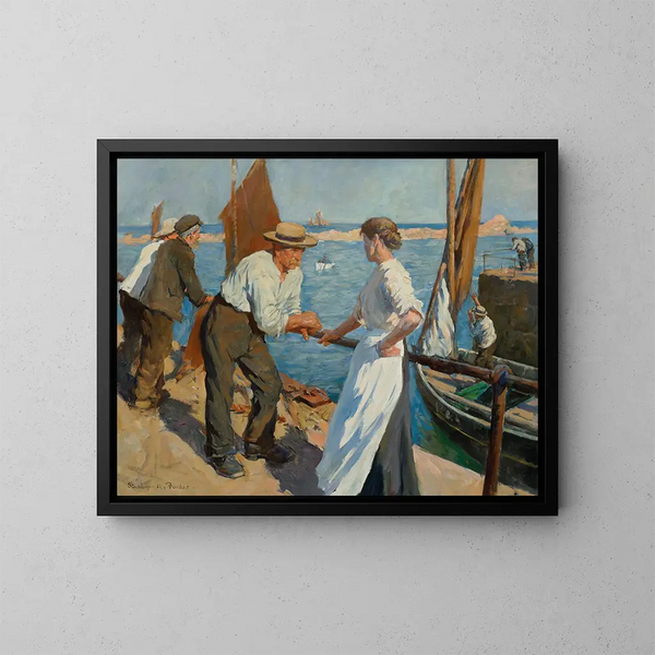Le quai - Stanhope Alexander Forbes — gerahmtes Bild an der Wand