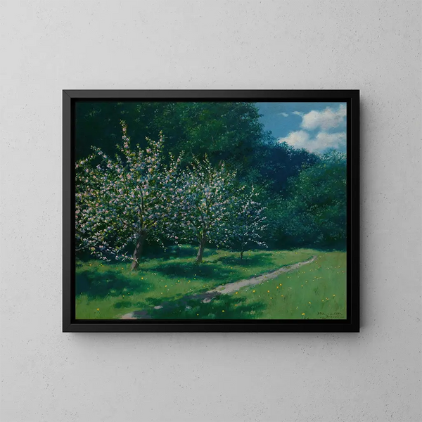 Apfelbäume in Blüte - Stanisław Witkiewicz — gerahmtes Bild an der Wand