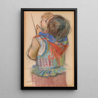 Stanisaw Wyspiaski - Dziewczynka krakowska studium do witraa Polonia dla katedry lwowskiej.webp