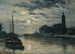 Der Kanal des Ourcq, Die Kirche Saint-Christophe vom Quai de la Marne aus gesehen, Mondschein-Effekt - Stanislas Lépine — Ansicht des Kunstwerks