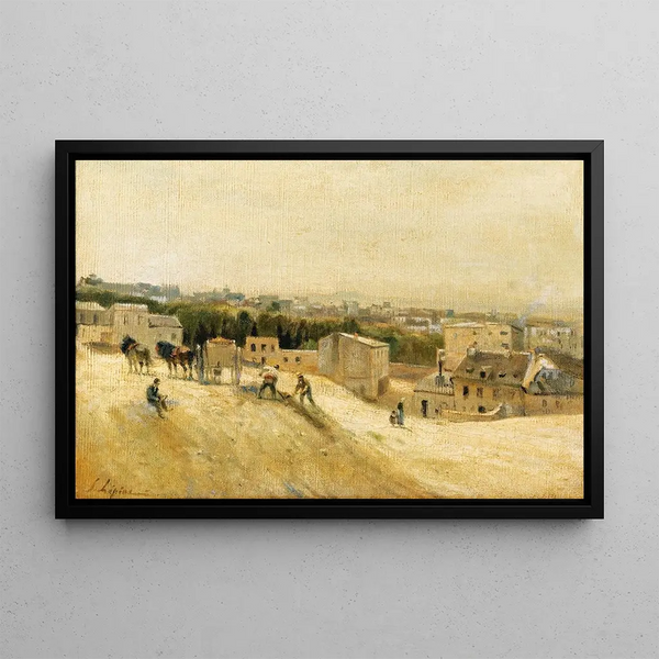 Die Terrassiers, alter Wasserbehälter von Montmartre - Stanislas Lépine — gerahmtes Bild an der Wand