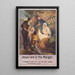 Jesus in der Krippe gelegt - Stecher Litho Co — gerahmtes Bild an der Wand